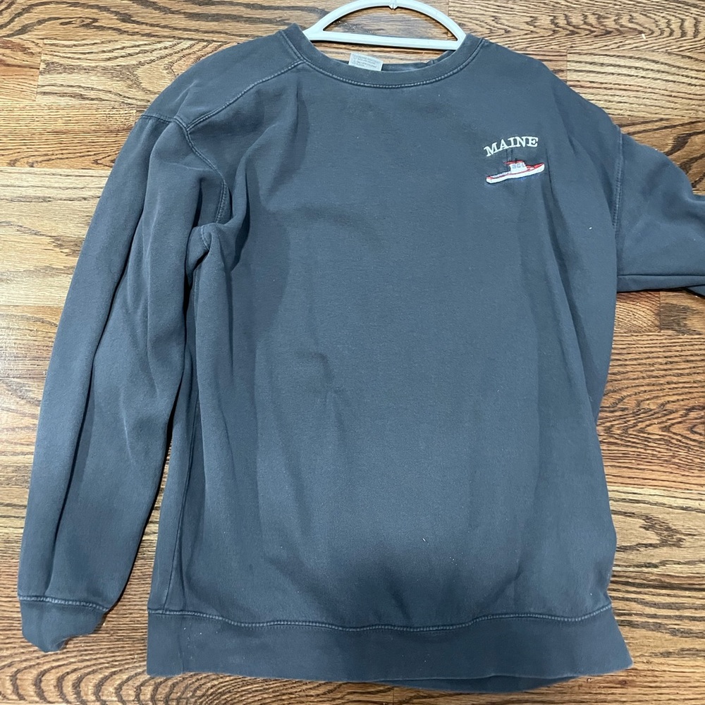 Maine crew neck sweater grey/blue